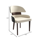 Chaise de salle à manger en cuir vegan – Dossier incurvé, pieds en hévéa (Blanc / Noir / Noir et crème / Taupe / Gris) – À l'unité