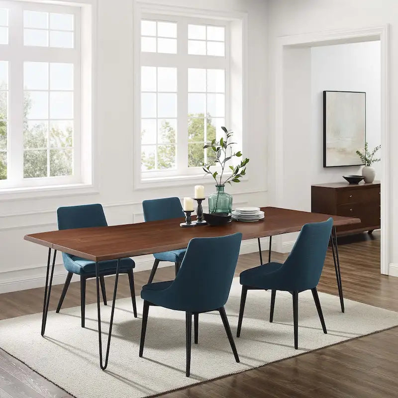 Table de salle à manger 244 cm en bois d'acacia massif – Crème/Doré et Noir, 10 places