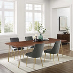 Table de salle à manger 244 cm en bois d'acacia massif – Crème/Doré et Noir, 10 places