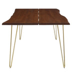 Table de salle à manger 244 cm en bois d'acacia massif – Crème/Doré et Noir, 10 places