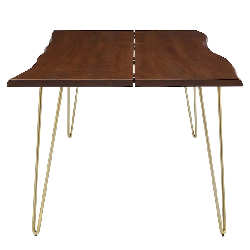 Table de salle à manger 244 cm en bois d'acacia massif – Crème/Doré et Noir, 10 places