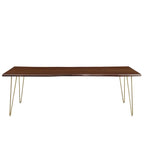 Table de salle à manger 244 cm en bois d'acacia massif – Crème/Doré et Noir, 10 places