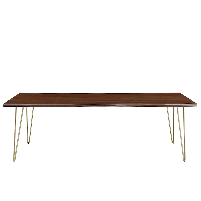 Table de salle à manger 244 cm en bois d'acacia massif – Crème/Doré et Noir, 10 places