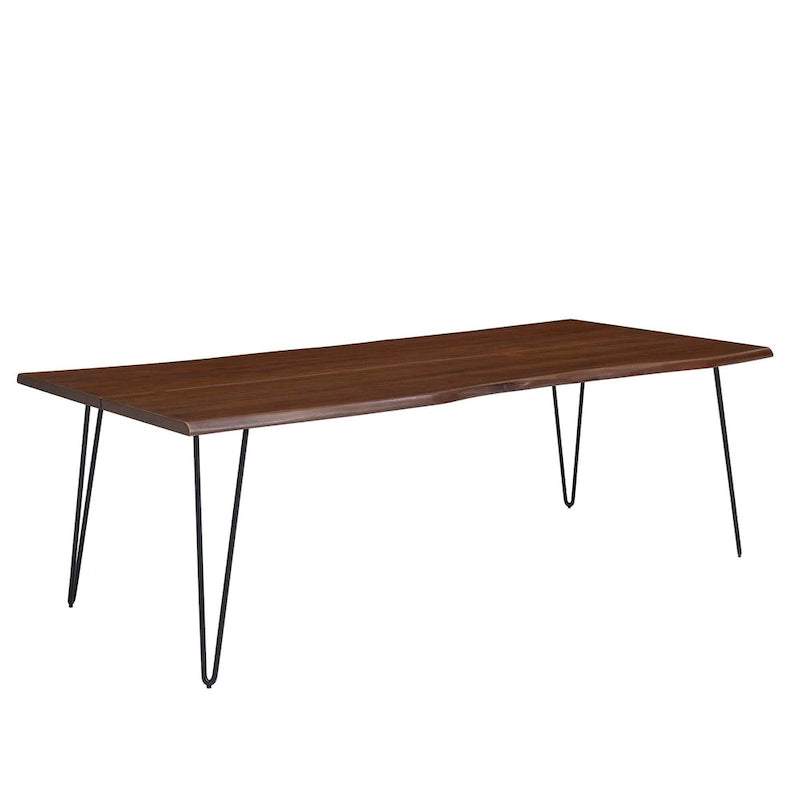 Table de salle à manger 244 cm en bois d'acacia massif – Crème/Doré et Noir, 10 places