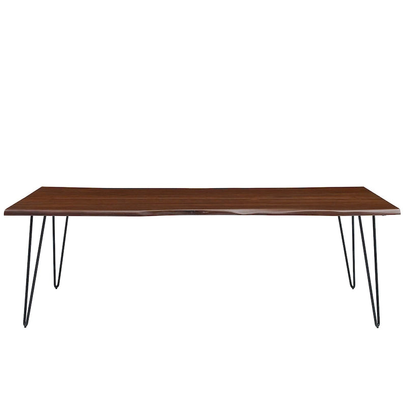 Table de salle à manger 244 cm en bois d'acacia massif – Crème/Doré et Noir, 10 places