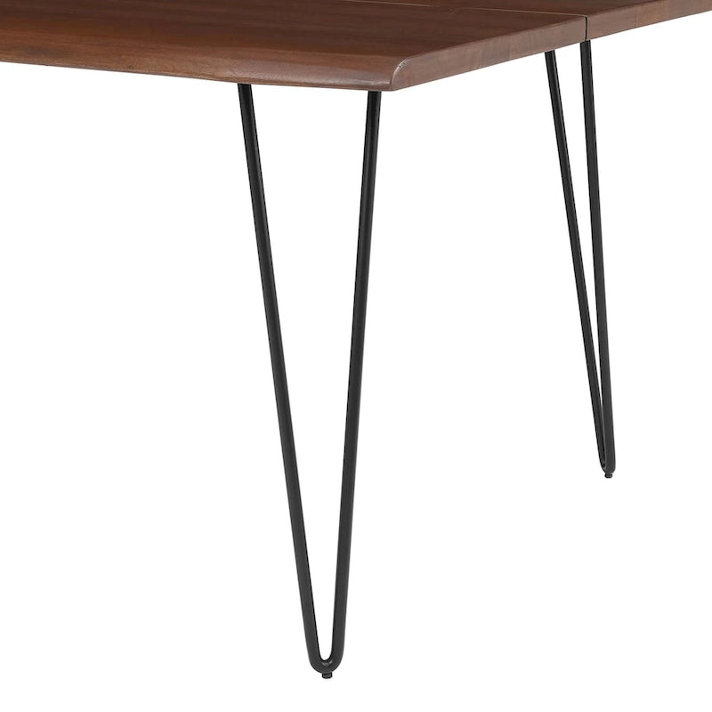 Table de salle à manger 244 cm en bois d'acacia massif – Crème/Doré et Noir, 10 places