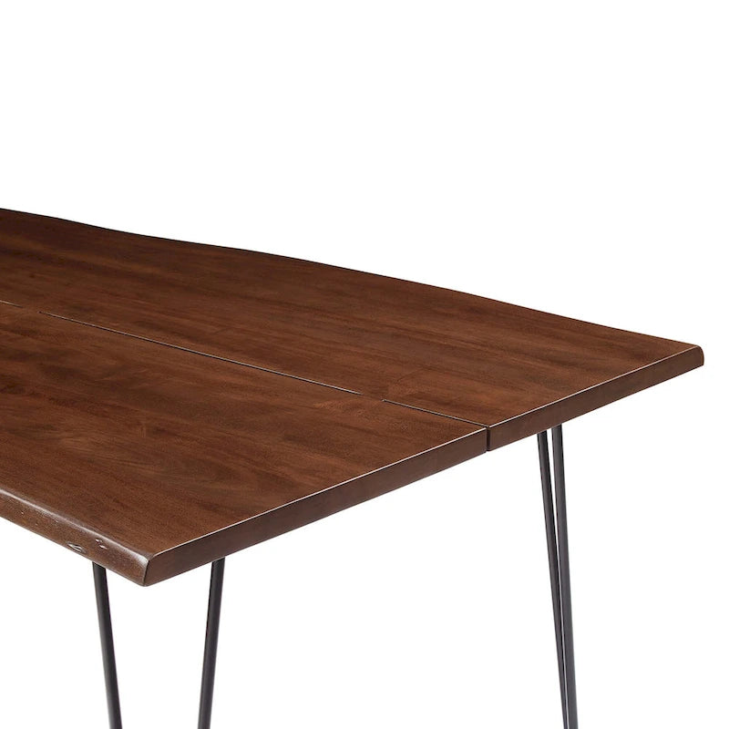 Table de salle à manger 244 cm en bois d'acacia massif – Crème/Doré et Noir, 10 places
