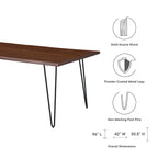Table de salle à manger 244 cm en bois d'acacia massif – Crème/Doré et Noir, 10 places