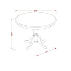 Table de salle à manger ronde, naturel/lin blanc, 2 places