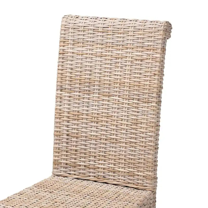 Chaise de salle à manger Bohème en Rotin - Kubu Gris & Taupe Rustique - Unité