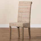 Chaise de salle à manger Bohème en Rotin - Kubu Gris & Taupe Rustique - Unité