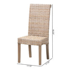 Chaise de salle à manger Bohème en Rotin - Kubu Gris & Taupe Rustique - Unité