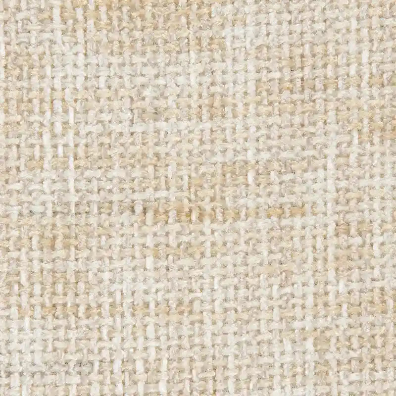 Chaise de salle à manger avec accoudoirs en tissu chenille crème/gris, lot de 2