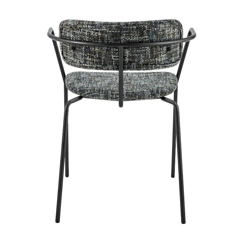 Chaise de salle à manger avec accoudoirs en tissu chenille crème/gris, lot de 2