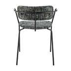 Chaise de salle à manger avec accoudoirs en tissu chenille crème/gris, lot de 2