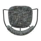 Chaise de salle à manger avec accoudoirs en tissu chenille crème/gris, lot de 2