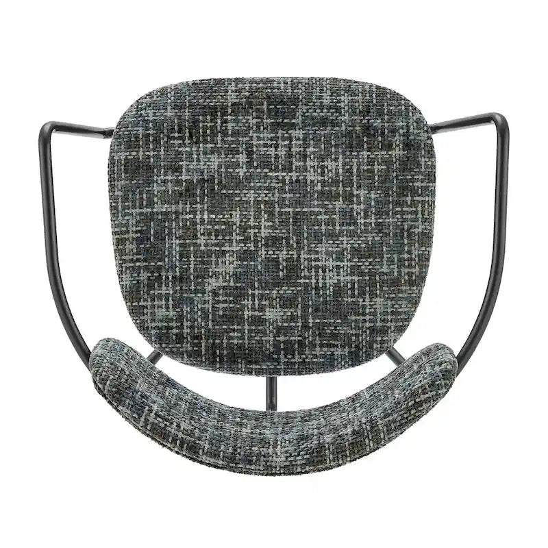 Chaise de salle à manger avec accoudoirs en tissu chenille crème/gris, lot de 2