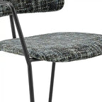 Chaise de salle à manger avec accoudoirs en tissu chenille crème/gris, lot de 2
