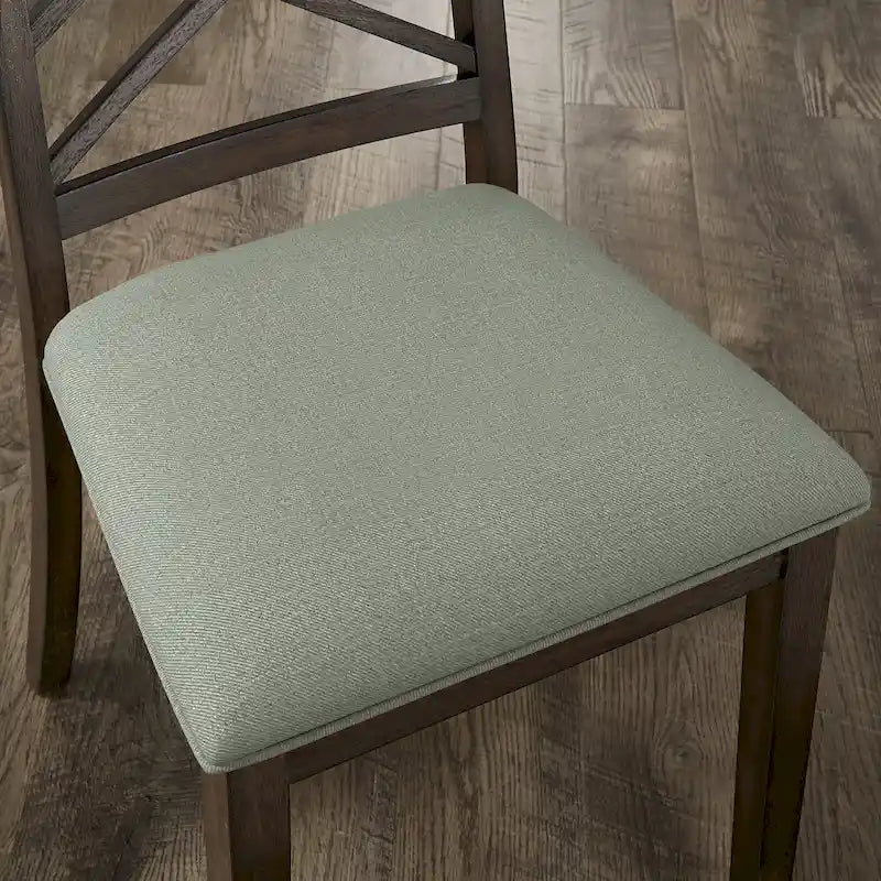 Chaises de salle à manger finition expresso, dossier à croisillons, assise rembourrée – Lot de 2