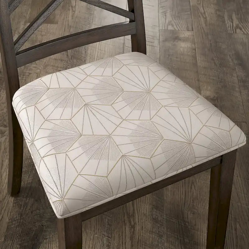 Chaises de salle à manger finition expresso, dossier à croisillons, assise rembourrée – Lot de 2
