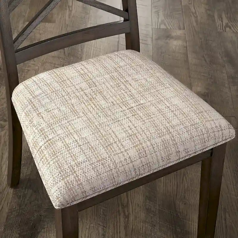 Chaises de salle à manger finition expresso, dossier à croisillons, assise rembourrée – Lot de 2