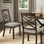 Chaises de salle à manger finition expresso, dossier à croisillons, assise rembourrée – Lot de 2