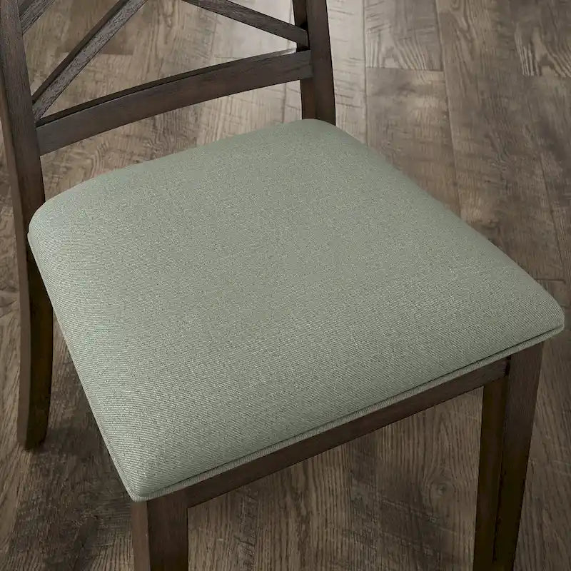 Chaises de salle à manger finition expresso, dossier à croisillons, assise rembourrée – Lot de 2