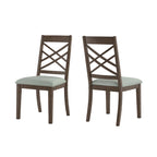 Chaises de salle à manger finition expresso, dossier à croisillons, assise rembourrée – Lot de 2