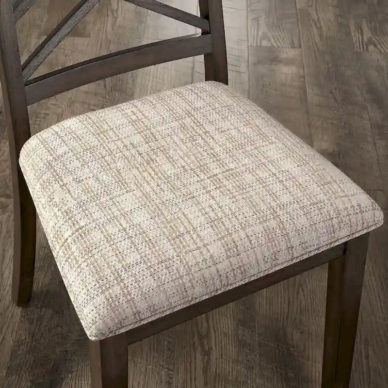 Chaises de salle à manger finition expresso, dossier à croisillons, assise rembourrée – Lot de 2
