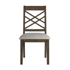 Chaises de salle à manger finition expresso, dossier à croisillons, assise rembourrée – Lot de 2