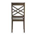 Chaises de salle à manger finition expresso, dossier à croisillons, assise rembourrée – Lot de 2