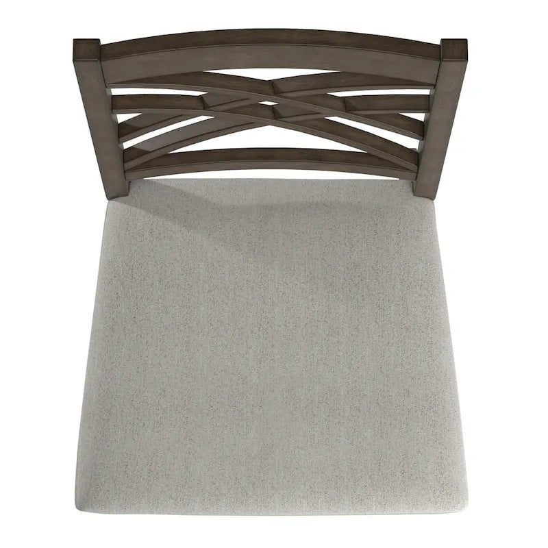 Chaises de salle à manger finition expresso, dossier à croisillons, assise rembourrée – Lot de 2