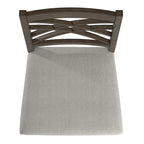 Chaises de salle à manger finition expresso, dossier à croisillons, assise rembourrée – Lot de 2