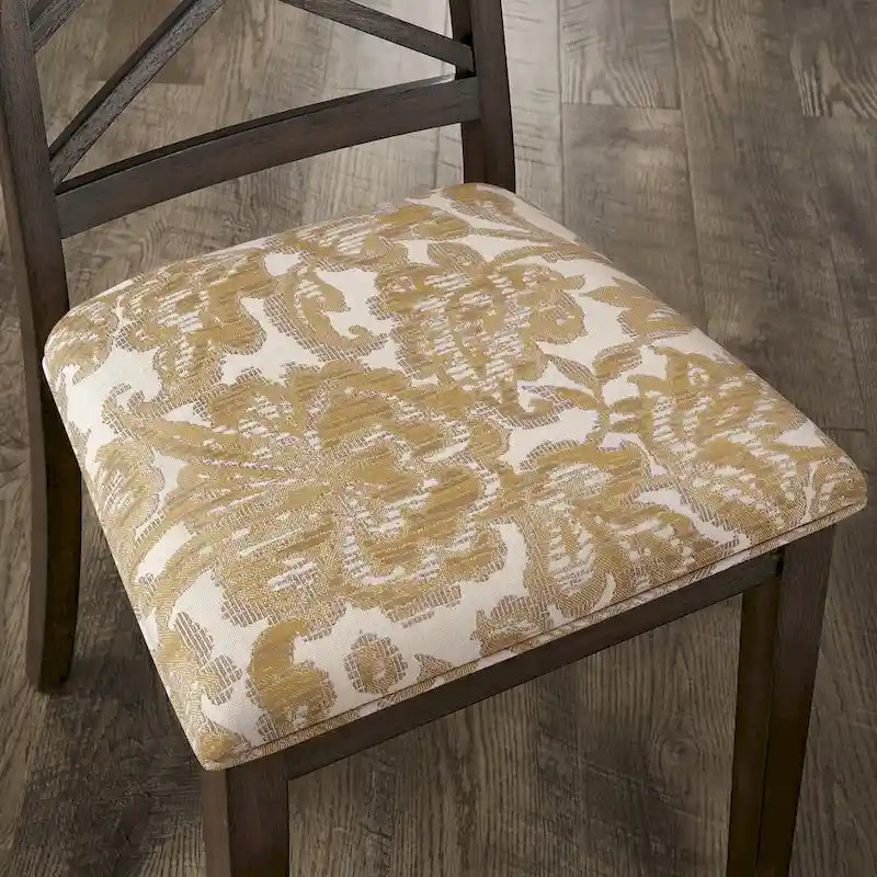 Chaises de salle à manger finition expresso, dossier à croisillons, assise rembourrée – Lot de 2