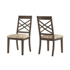 Chaises de salle à manger finition expresso, dossier à croisillons, assise rembourrée – Lot de 2