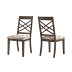 Chaises de salle à manger finition expresso, dossier à croisillons, assise rembourrée – Lot de 2