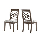 Chaises de salle à manger finition expresso, dossier à croisillons, assise rembourrée – Lot de 2