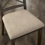 Chaises de salle à manger finition expresso, dossier à croisillons, assise rembourrée – Lot de 2
