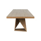 Table à manger en chêne naturel recyclé, piètement géométrique, jusqu'à 8 places