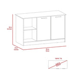 Îlot de cuisine Chêne blanc / clair avec étagères de rangement et armoire, 2 places assises