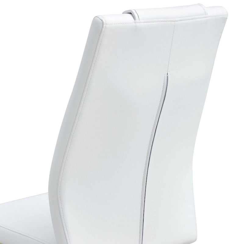 Lot de 6 chaises de salle à manger, gris / noir / blanc, assise en cuir PU, pieds en métal
