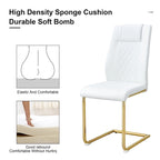 Lot de 6 chaises de salle à manger, gris / noir / blanc, assise en cuir PU, pieds en métal