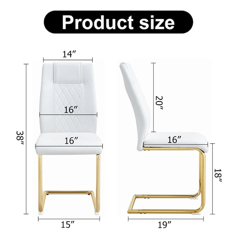 Lot de 6 chaises de salle à manger, gris / noir / blanc, assise en cuir PU, pieds en métal