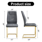 Lot de 6 chaises de salle à manger, gris / noir / blanc, assise en cuir PU, pieds en métal