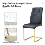 Lot de 6 chaises de salle à manger, gris / noir / blanc, assise en cuir PU, pieds en métal
