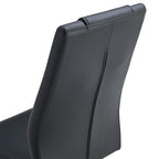 Lot de 6 chaises de salle à manger, gris / noir / blanc, assise en cuir PU, pieds en métal