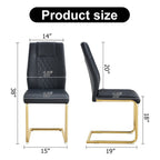 Lot de 6 chaises de salle à manger, gris / noir / blanc, assise en cuir PU, pieds en métal