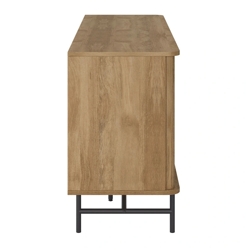 Buffet en bois clair / blanc avec portes coulissantes – Places assises pour 1, Convient pour 2 à 4 utilisateurs