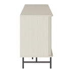 Buffet en bois clair / blanc avec portes coulissantes – Places assises pour 1, Convient pour 2 à 4 utilisateurs
