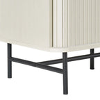 Buffet en bois clair / blanc avec portes coulissantes – Places assises pour 1, Convient pour 2 à 4 utilisateurs